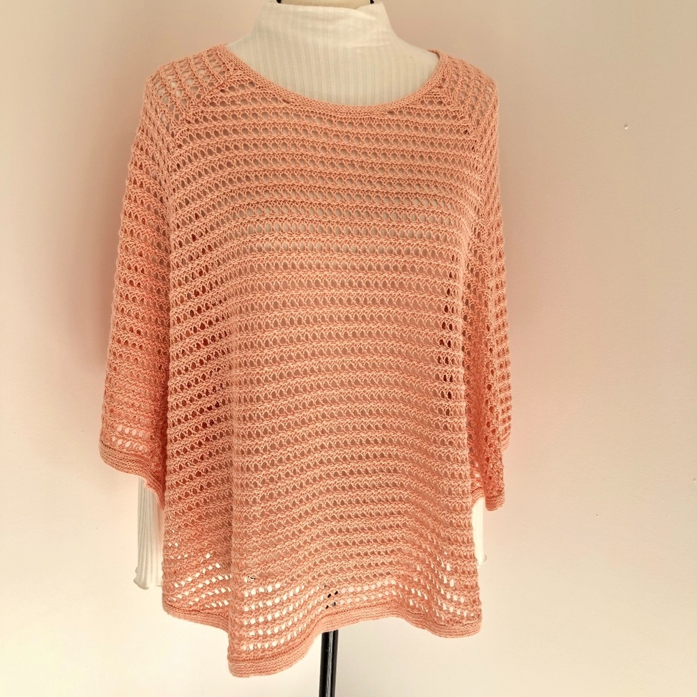 Eileen Fisher Knit Poncho Organic Linen
